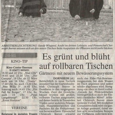 1999 - Es grünt und blüht auf rollbaren Tischen